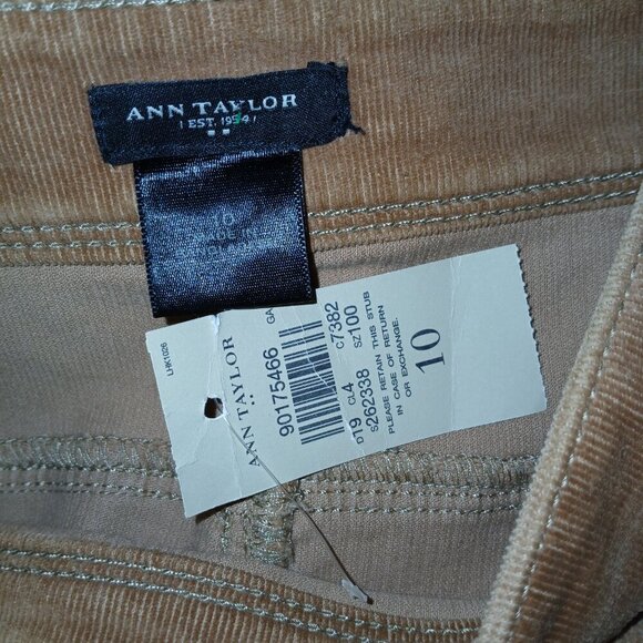 ANN TAYLOR CORDUROY TAN PENCIL SKIRT, SIZE 10, WOMENS - Picture 2 of 5